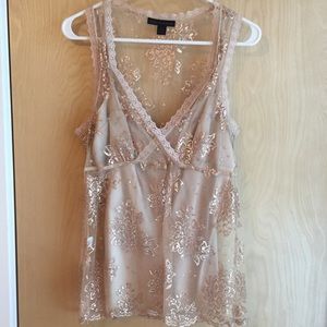 Express gold tank with cami, VGUC!